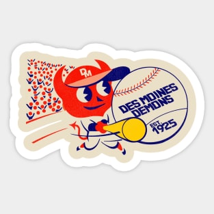 Defunct Des Moines Demons Baseball Sticker